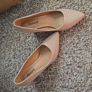 Tan Beige Abound Patent Pumps